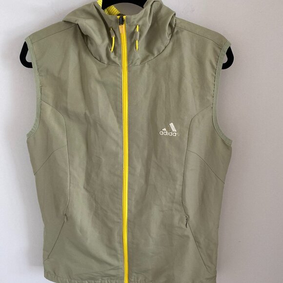 ADIDAS Men Women Outdoor Golf Hoody Vest Front and Back Pockets Green Sz L - Picture 3 of 8